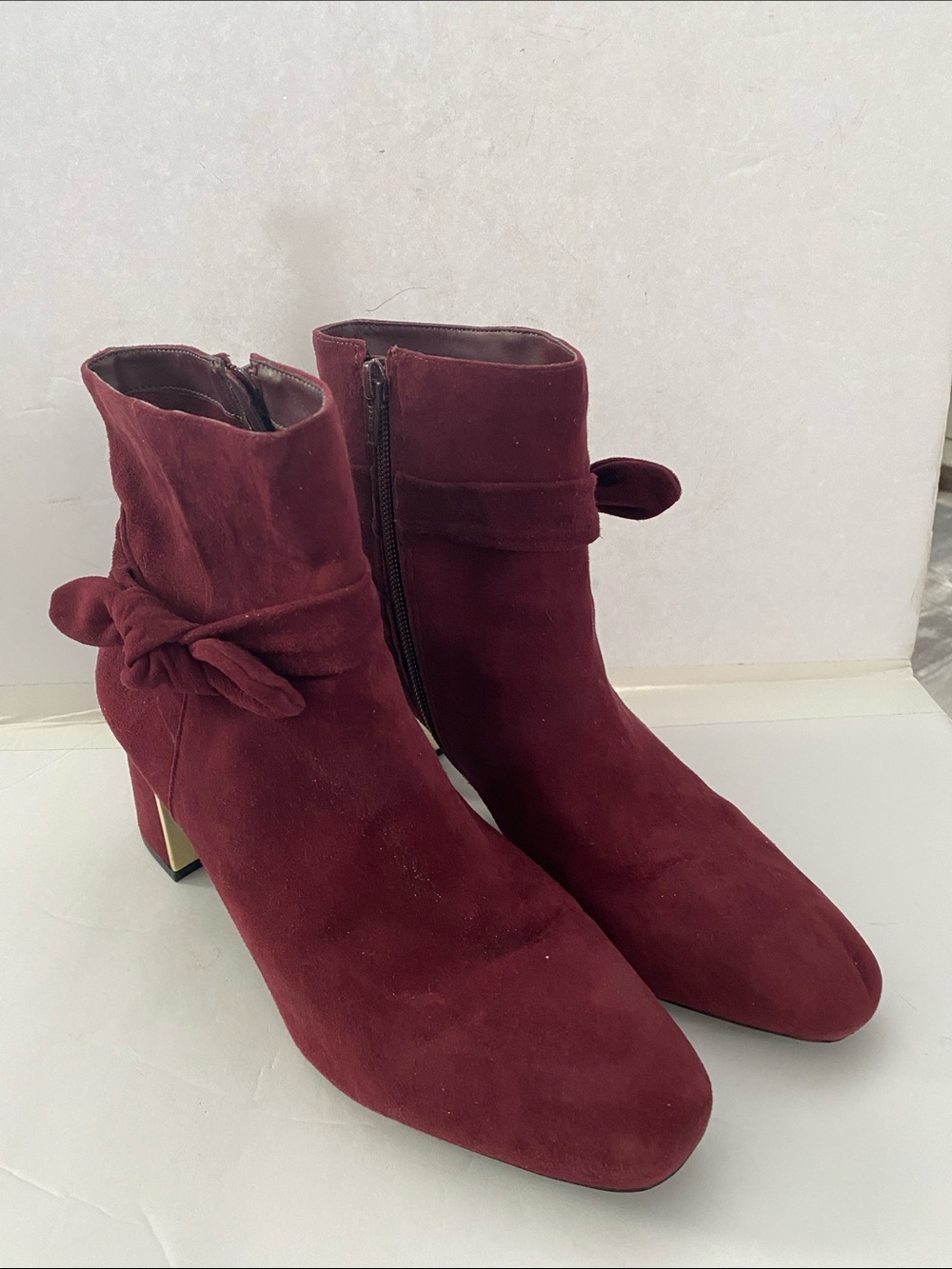 Alex & Marie Burgundy Suede Dashauna Booties